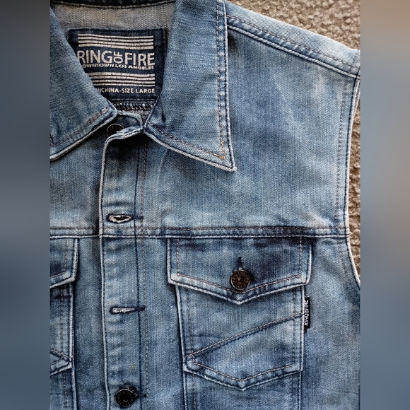 Ring of Fire Light Blue Denim Vest - Picture 3 of 8